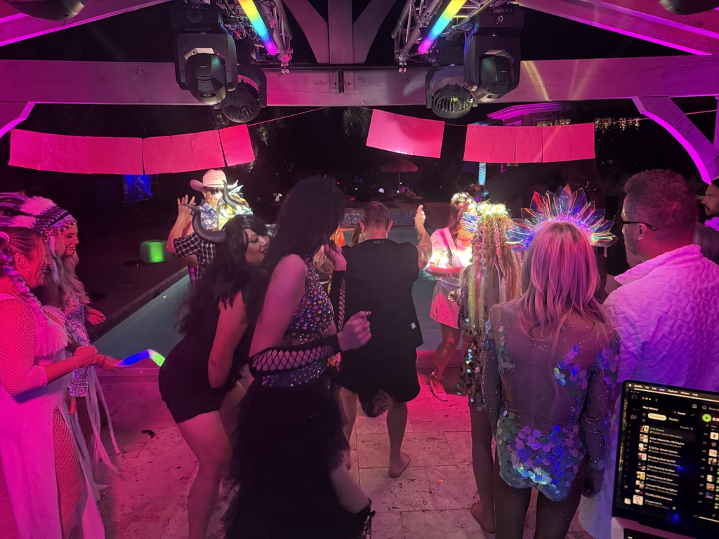 Recent private party with full crowd and brand lighting