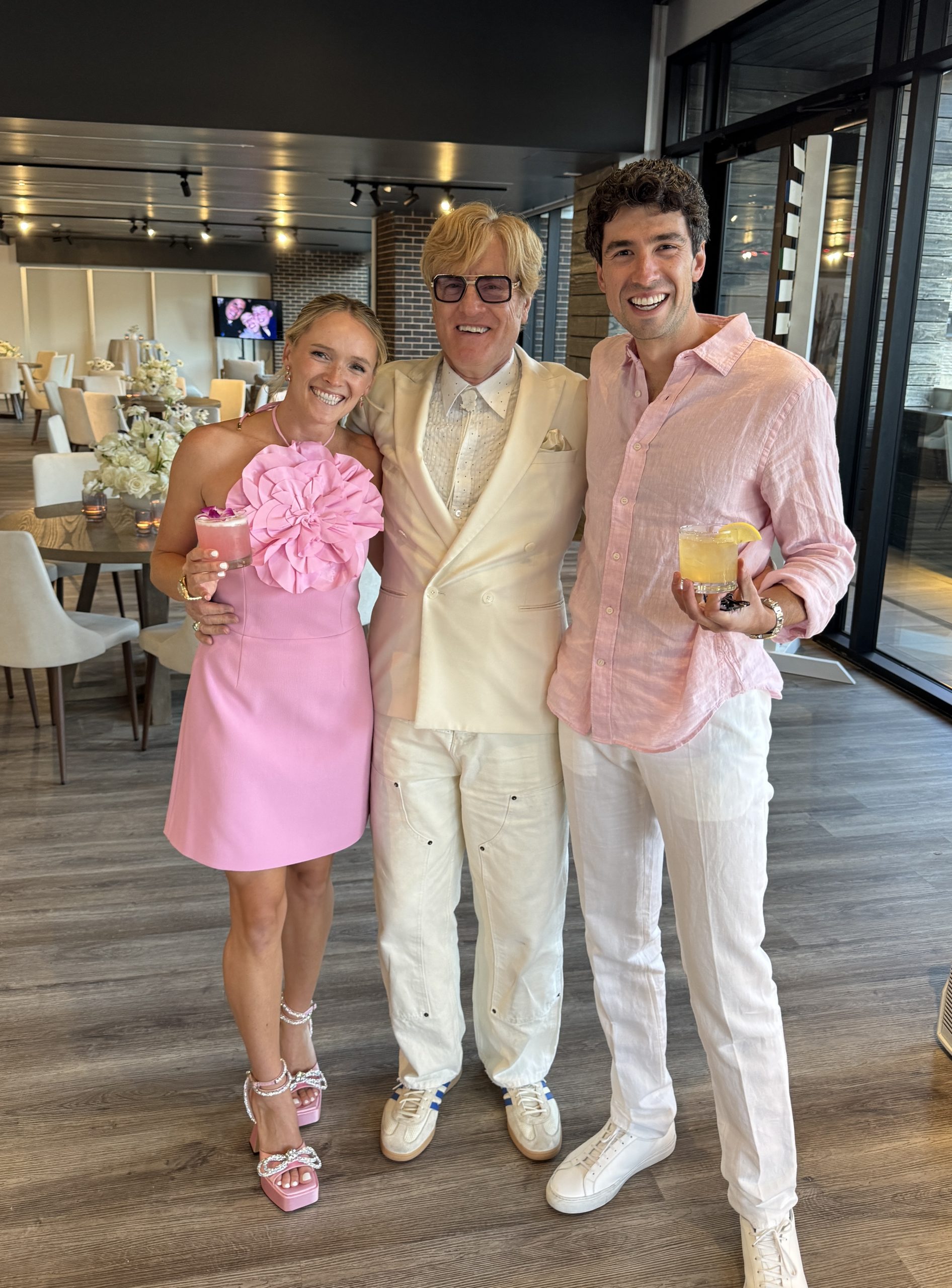 Wedding reception with bridal party celebration